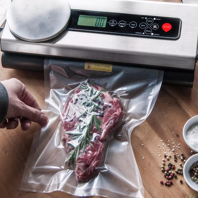 2-pack BPA-vrije nylon vacuümzakken met reliëf voor het bewaren van voedsel