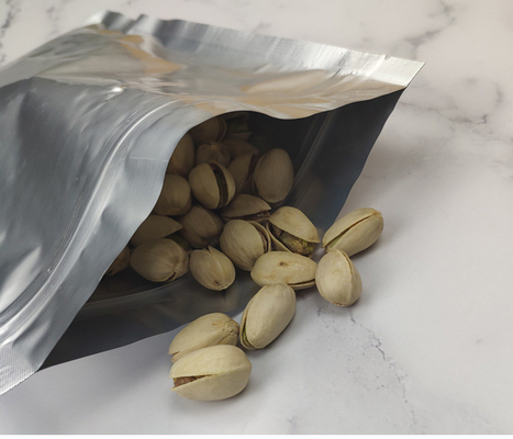 Zilveren aluminiumfolie Food Save Mylar metallic hersluitbare foliezakjes met ritssluiting